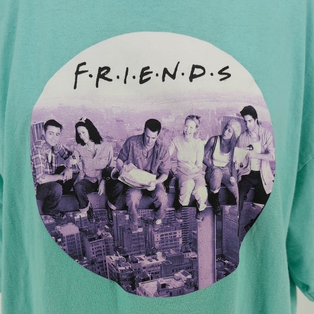 Friends TV Show Graphic Logo Character T Shirt Turquoise 3XL 90s y2k casual - Picture 3 of 4